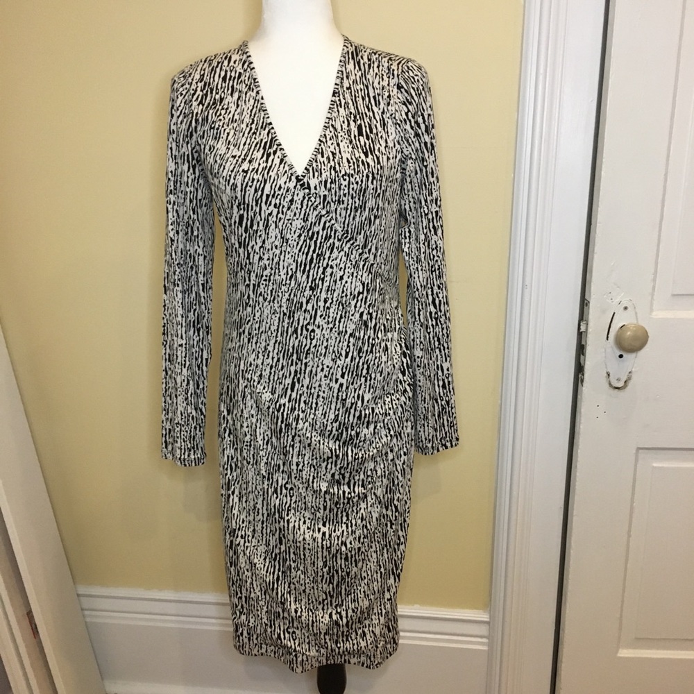 Banana Republic Faux Wrap Dress tiger animal print